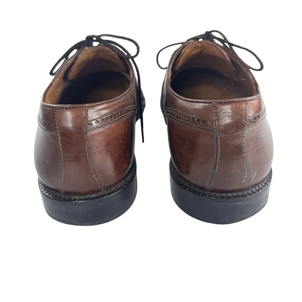 Mezlan Valencia Oxford Shoes Brown Woven Leather Cap Toe Brogue Mens 10‎